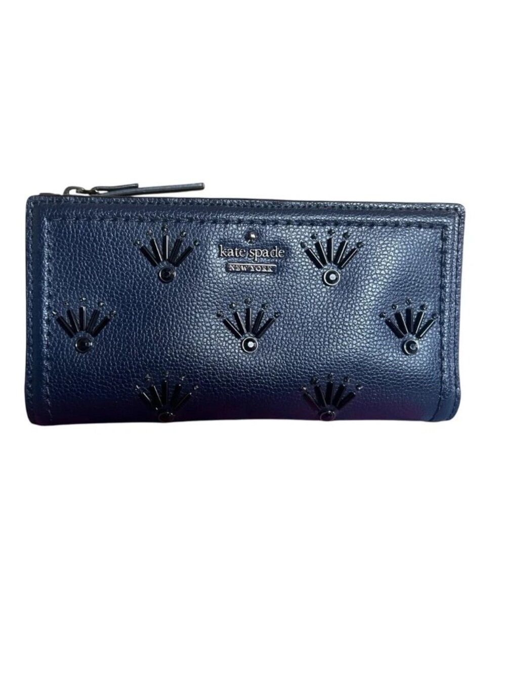 Kate spade Navy Blue Beaded Trifold Wallet